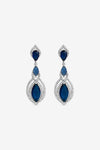 JON RICHARD RHODIUM AND SAPPHIRE NAVETTE DROP