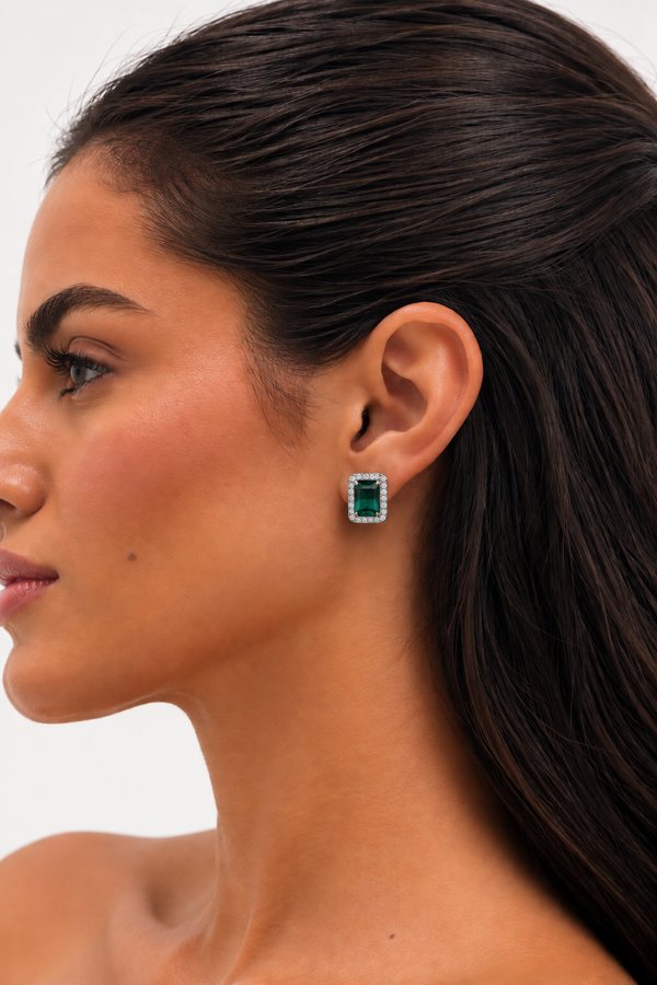 Jon Richard Gold Plated Emerald Earrings