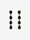 Jon Richard Gold Plated Jet Linear Pear Drop Earrings