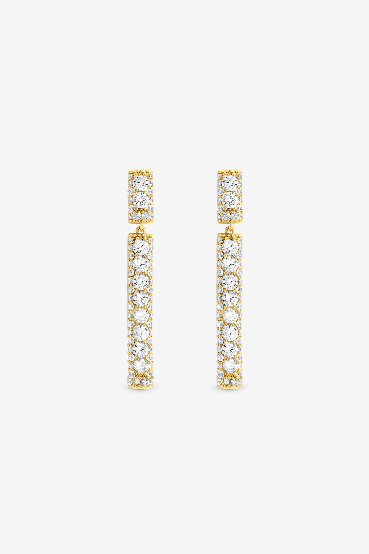 Jon Richard Gold Plated Pave And Crystal Drop Earrings