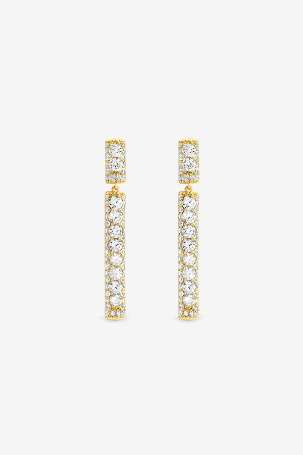 Jon Richard Gold Plated Pave And Crystal Drop Earrings