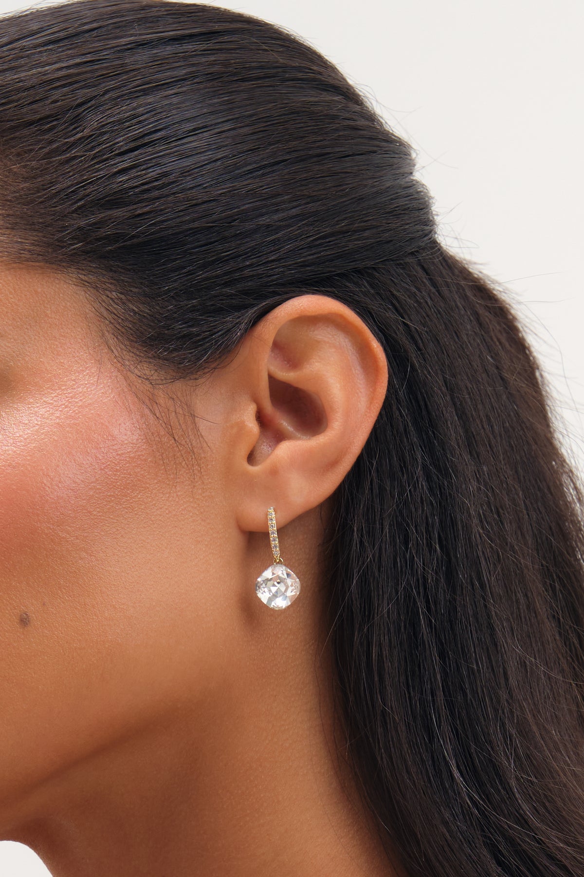 Jon Richard Gold Plated Pave And Crystal Drop Earrings