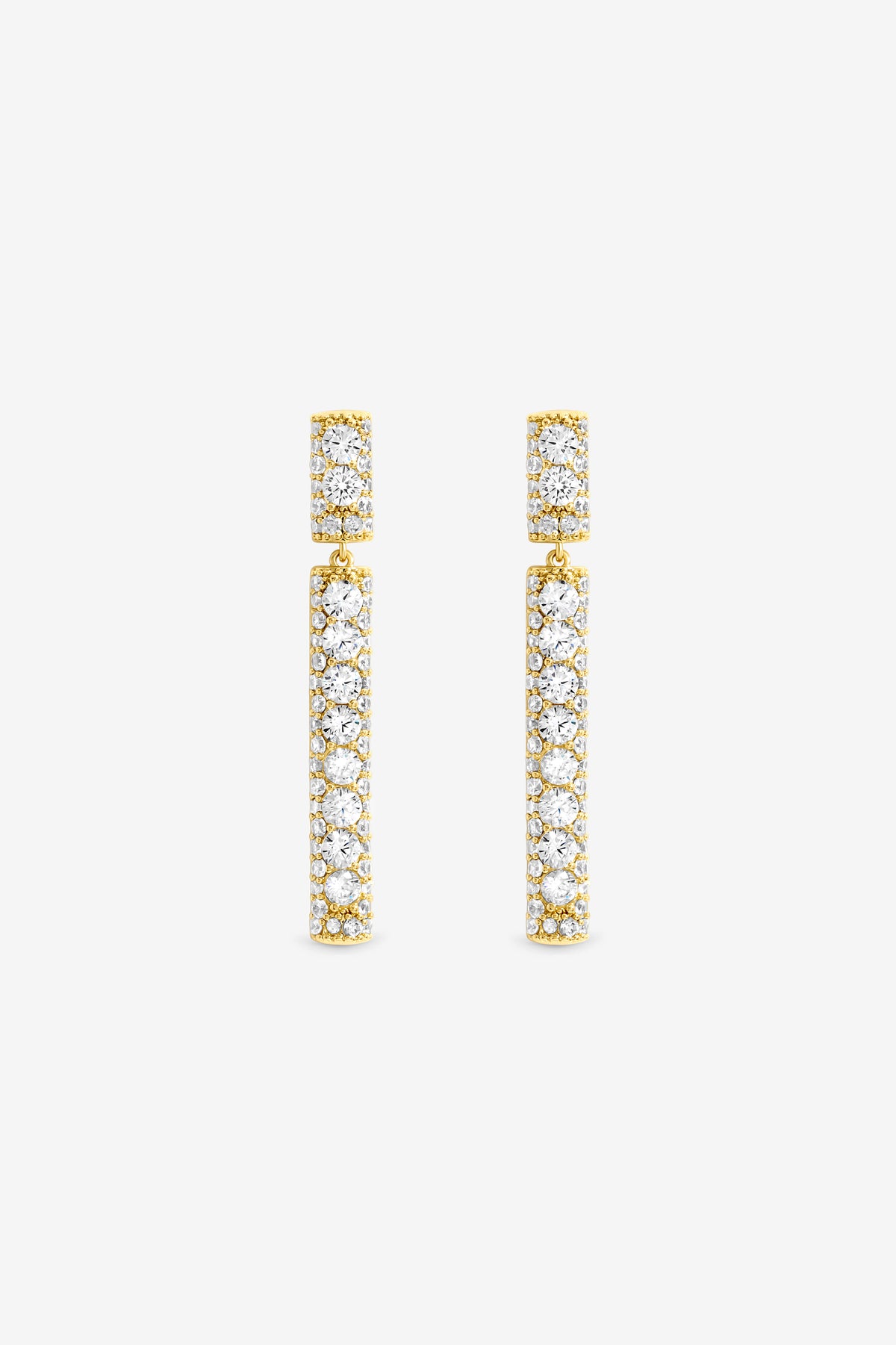 Jon Richard Gold Plated And Pave Stick Drop Earrings
