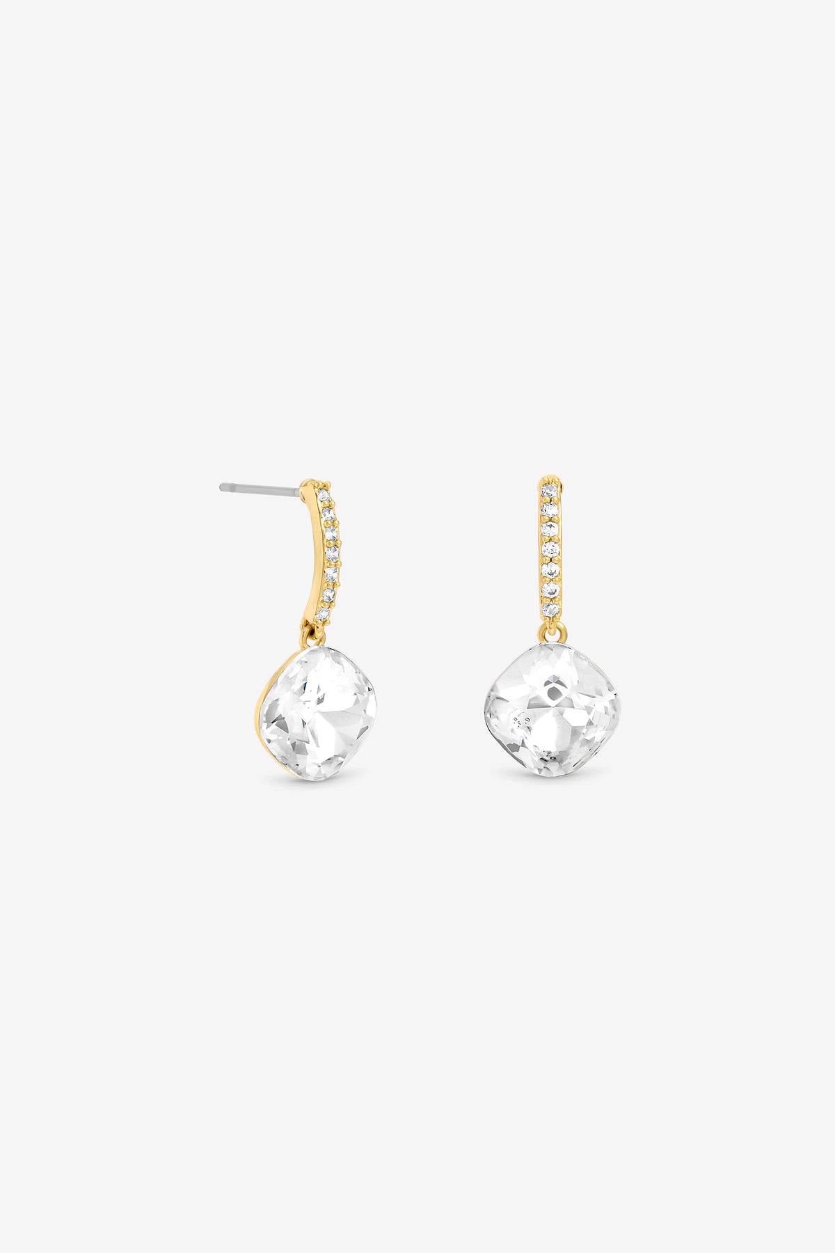 JON RICHARD RHODIUM PLATE AND PAVE STICK DROP EARRING