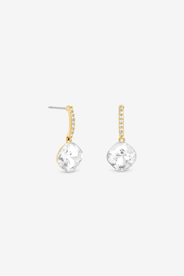 JON RICHARD RHODIUM PLATE AND PAVE STICK DROP EARRING