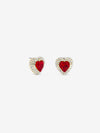 Jon Richard Gold Plated And Ruby Heart Earrings
