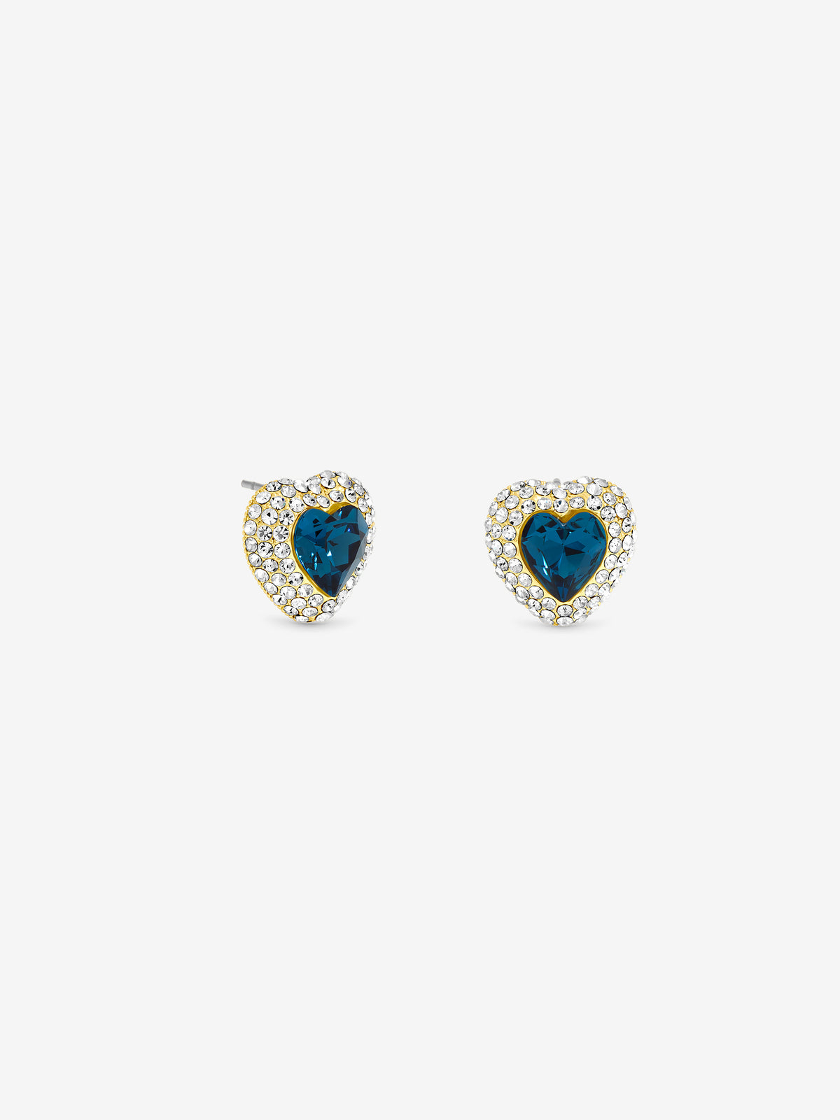 Jon Richard Gold Plated And Sapphire Heart Earrings