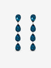 Jon Richard Rhodium Plated Sapphire Linear Pear Drop Earrings