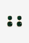 Jon Richard Gold Plated And Emerald Double Drop Halo Earrings