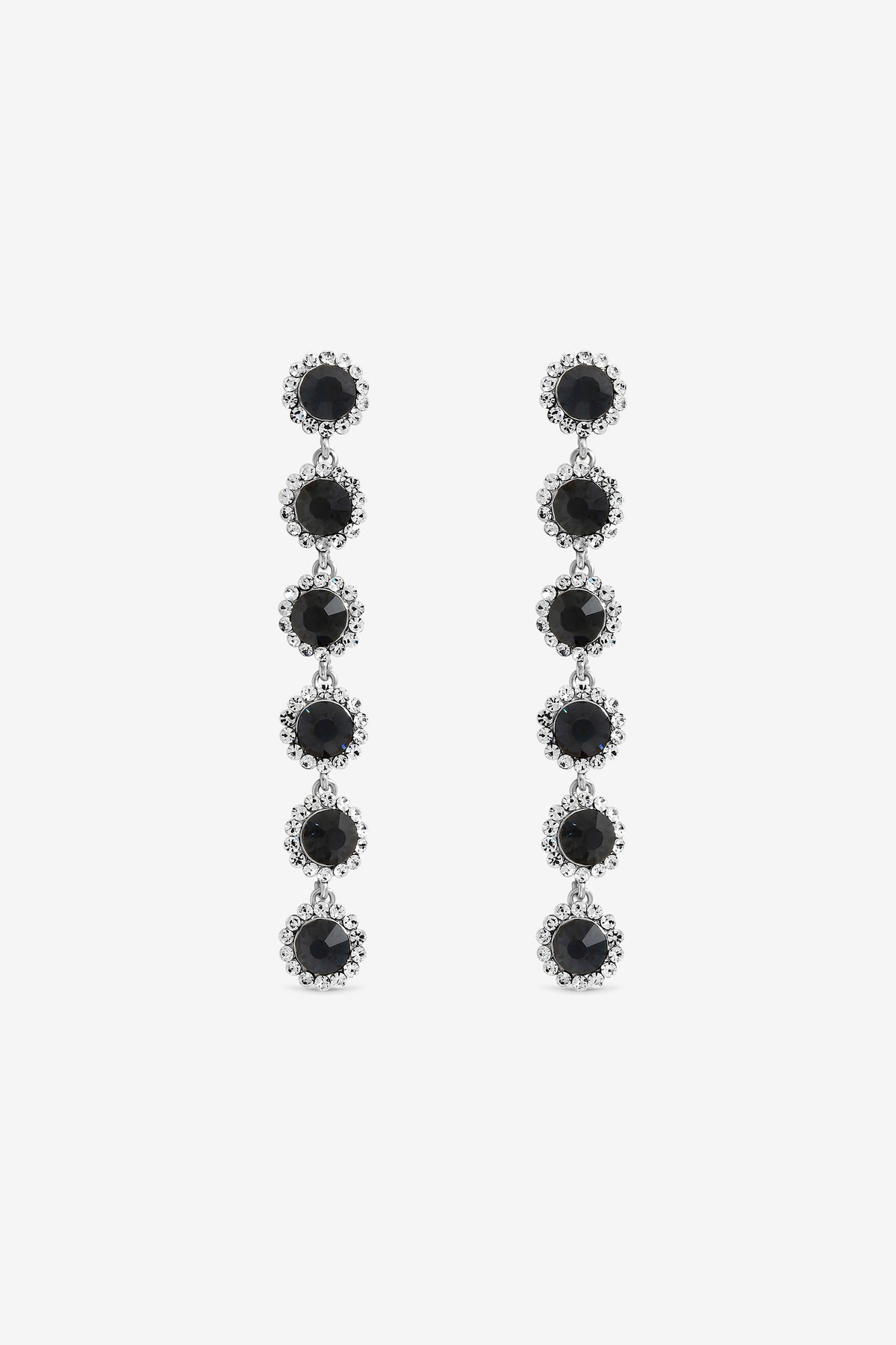 JON RICHARD RHODIUM PLATE AND SAPPHIRE TRIPPLE HALO DROP