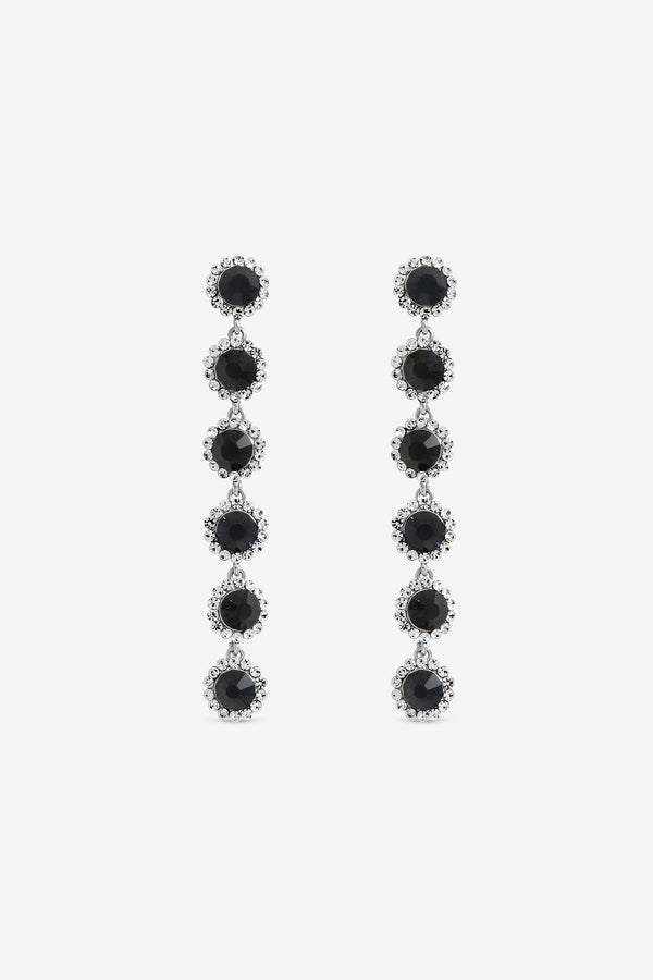 JON RICHARD RHODIUM PLATE AND SAPPHIRE TRIPPLE HALO DROP