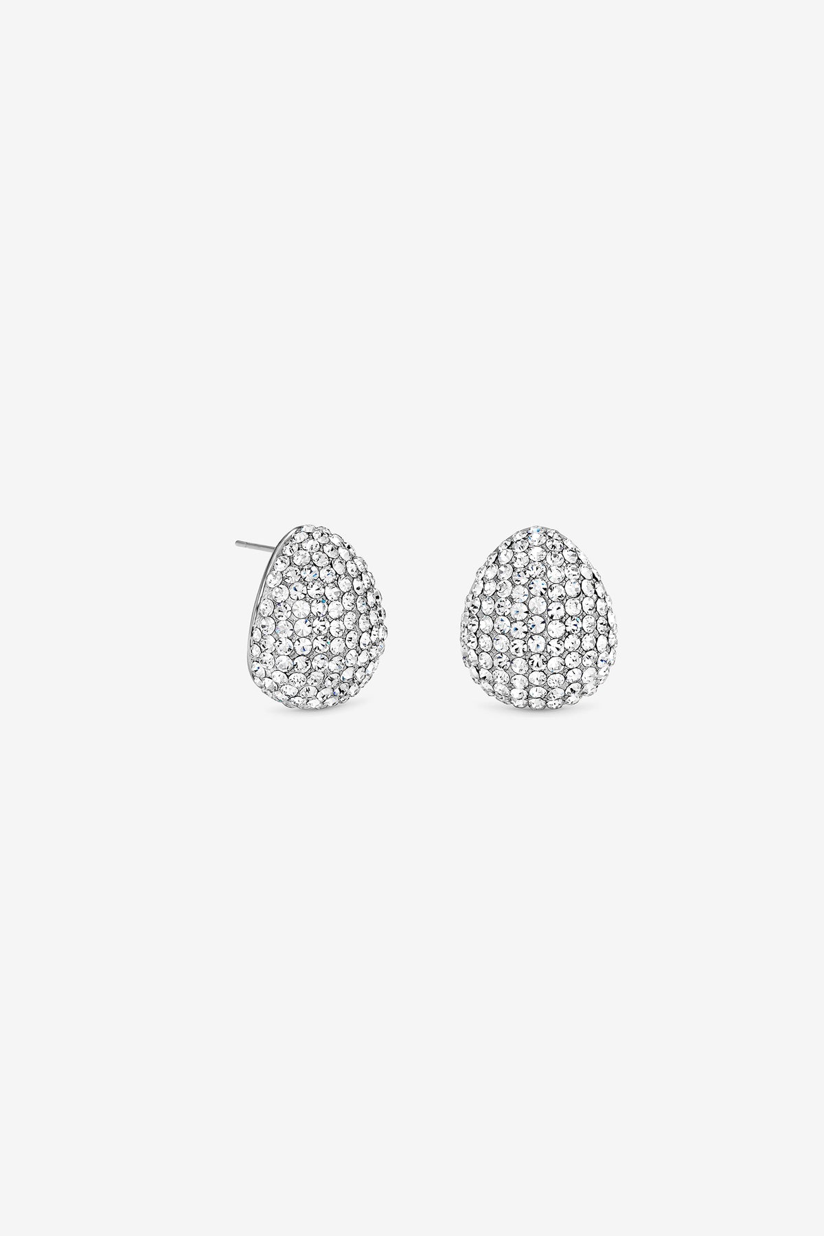 JON RICHARD RHODIUM PLATE AND CRYSTAL DOME EARRING