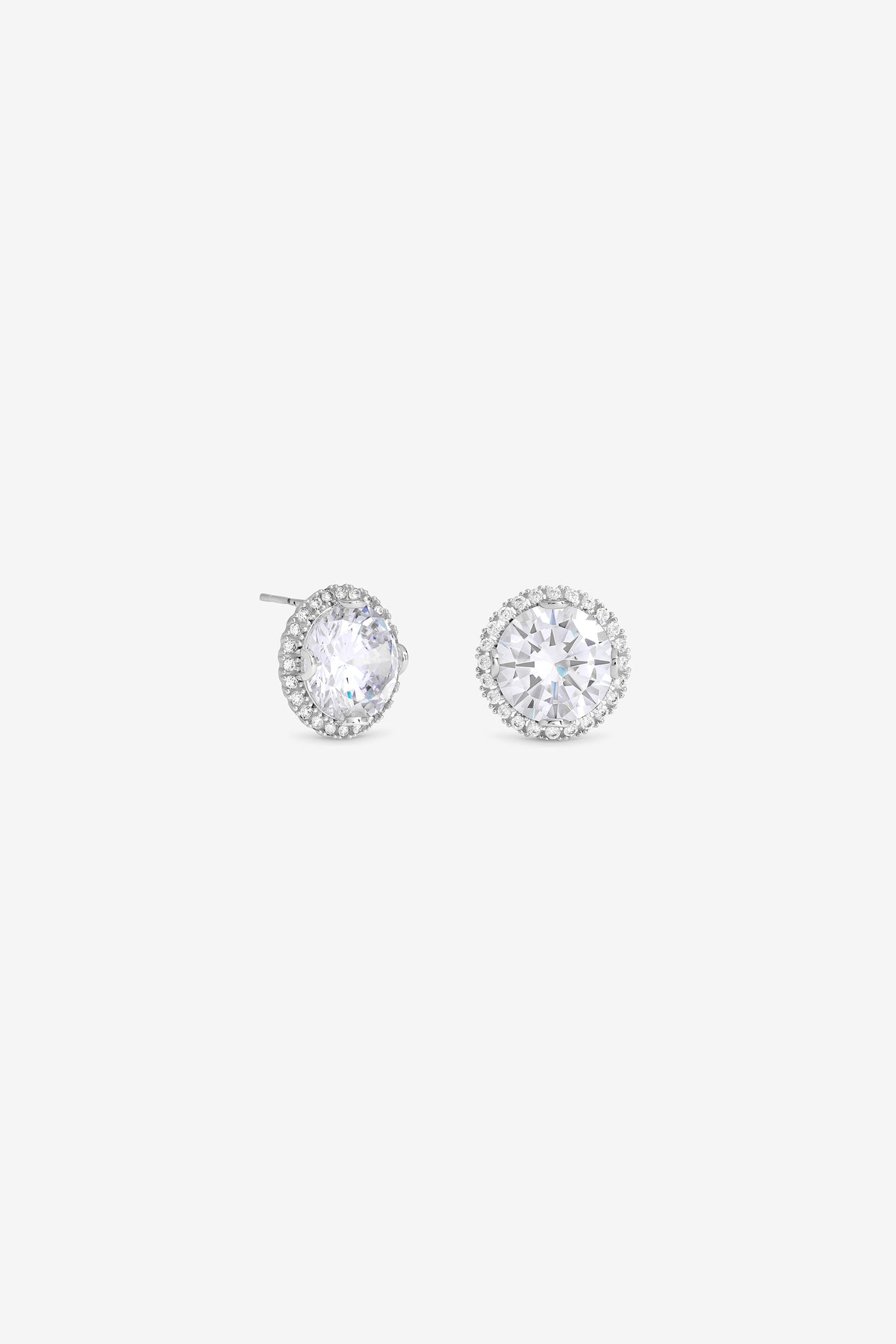 Jon Richard Rhodium Plated And Crystal Statement Halo Stud Earrings