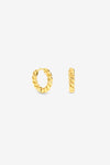 JON RICHARD GOLD PLATE WATERPROOF TWIST HOOP EARRING