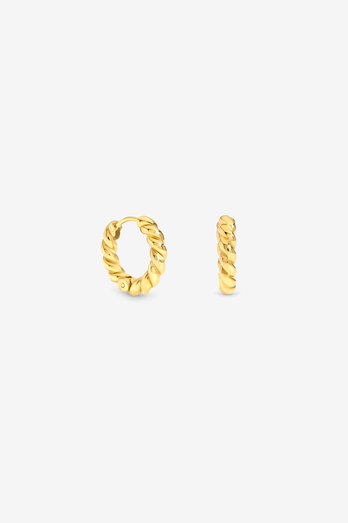 JON RICHARD GOLD PLATE WATERPROOF TWIST HOOP EARRING