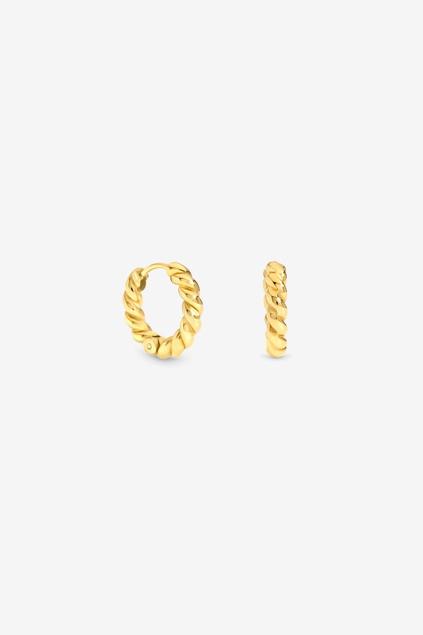 JON RICHARD GOLD PLATE WATERPROOF TWIST HOOP EARRING