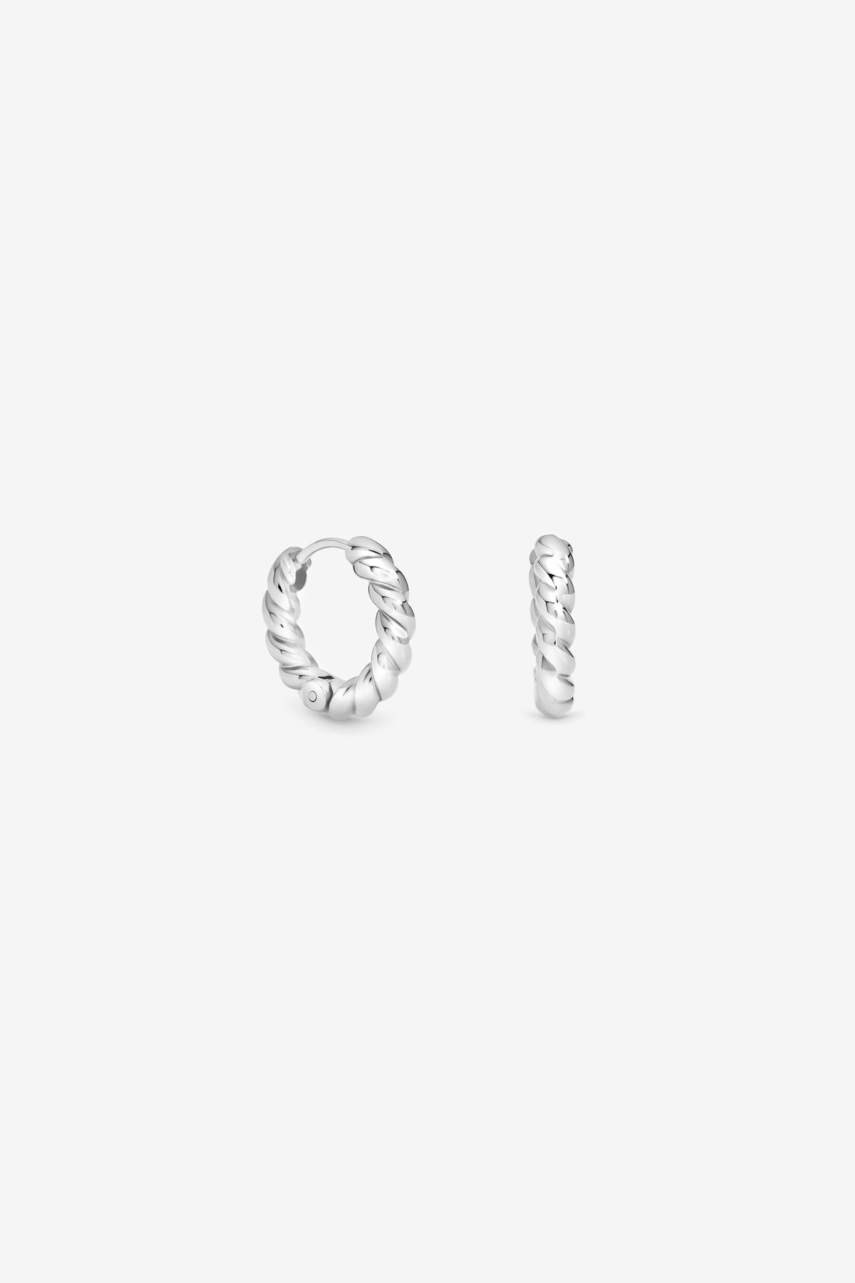 JON RICHARD PLATINUM PLATE WATERPROOF TWIST HOOP EARRING