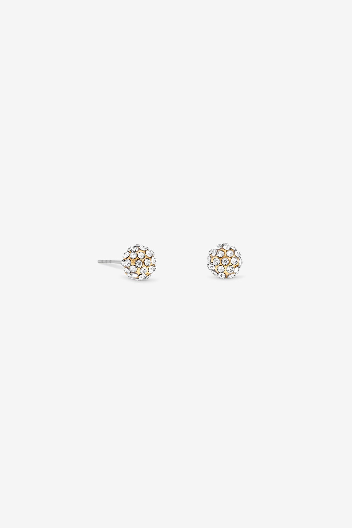 Jon Richard Gold Plated And Pave Ball Stud Earrings