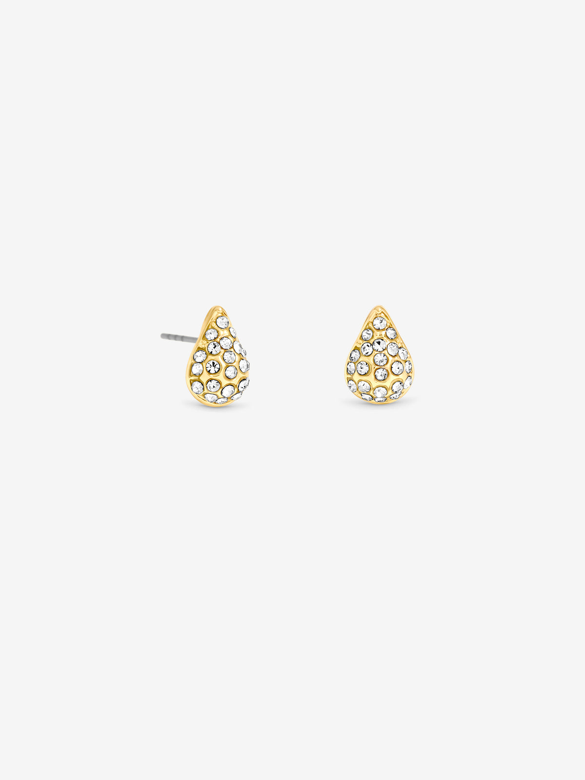 Jon Richard Gold Plated And Pave Teardrop Stud Earrings