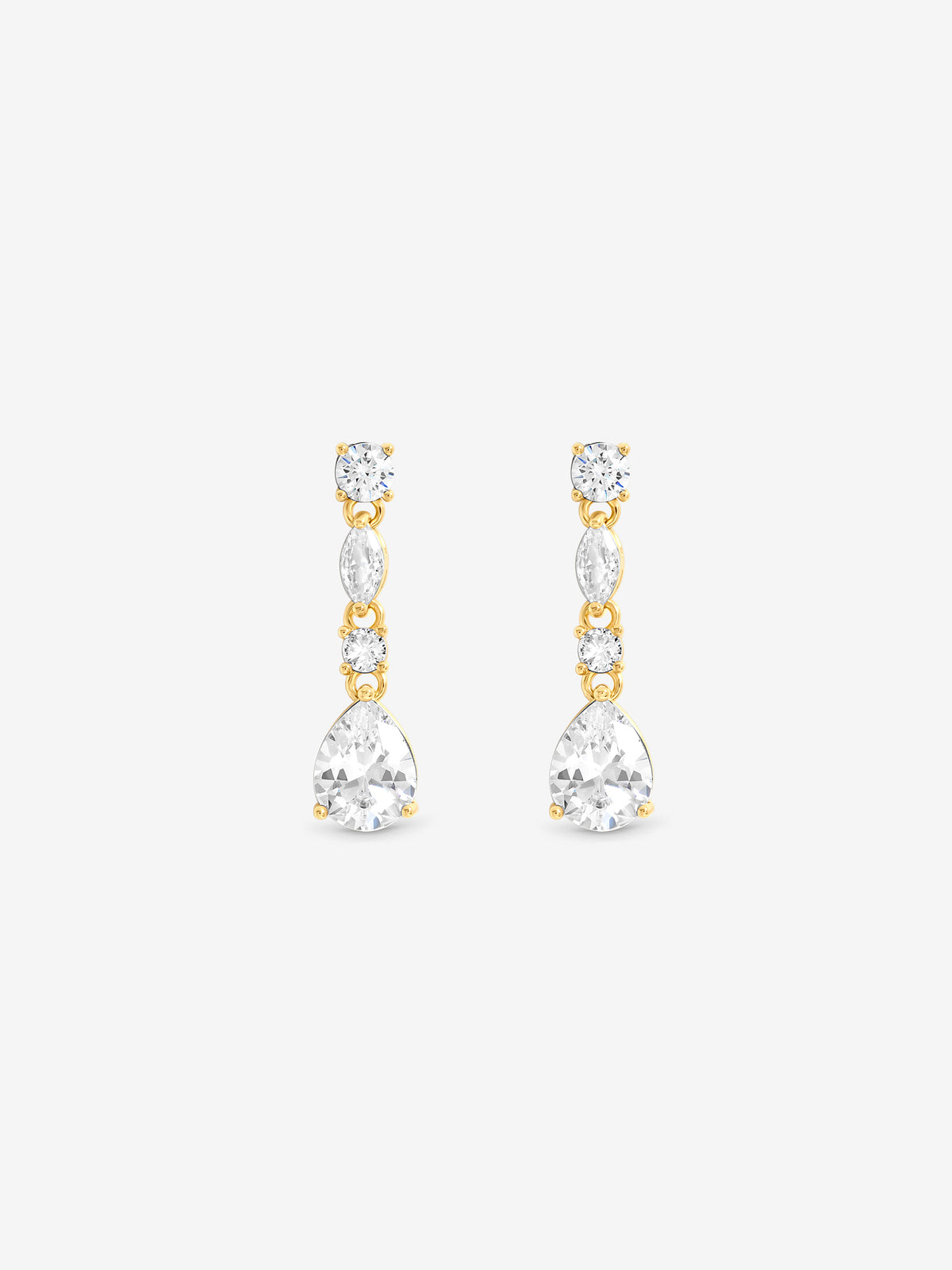 Jon Richard Gold Plated And Crystal Multistone Drop Earrings