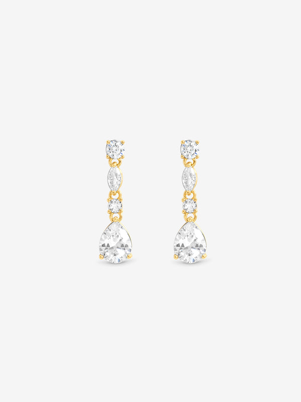 Jon Richard Gold Plated And Crystal Multistone Drop Earrings