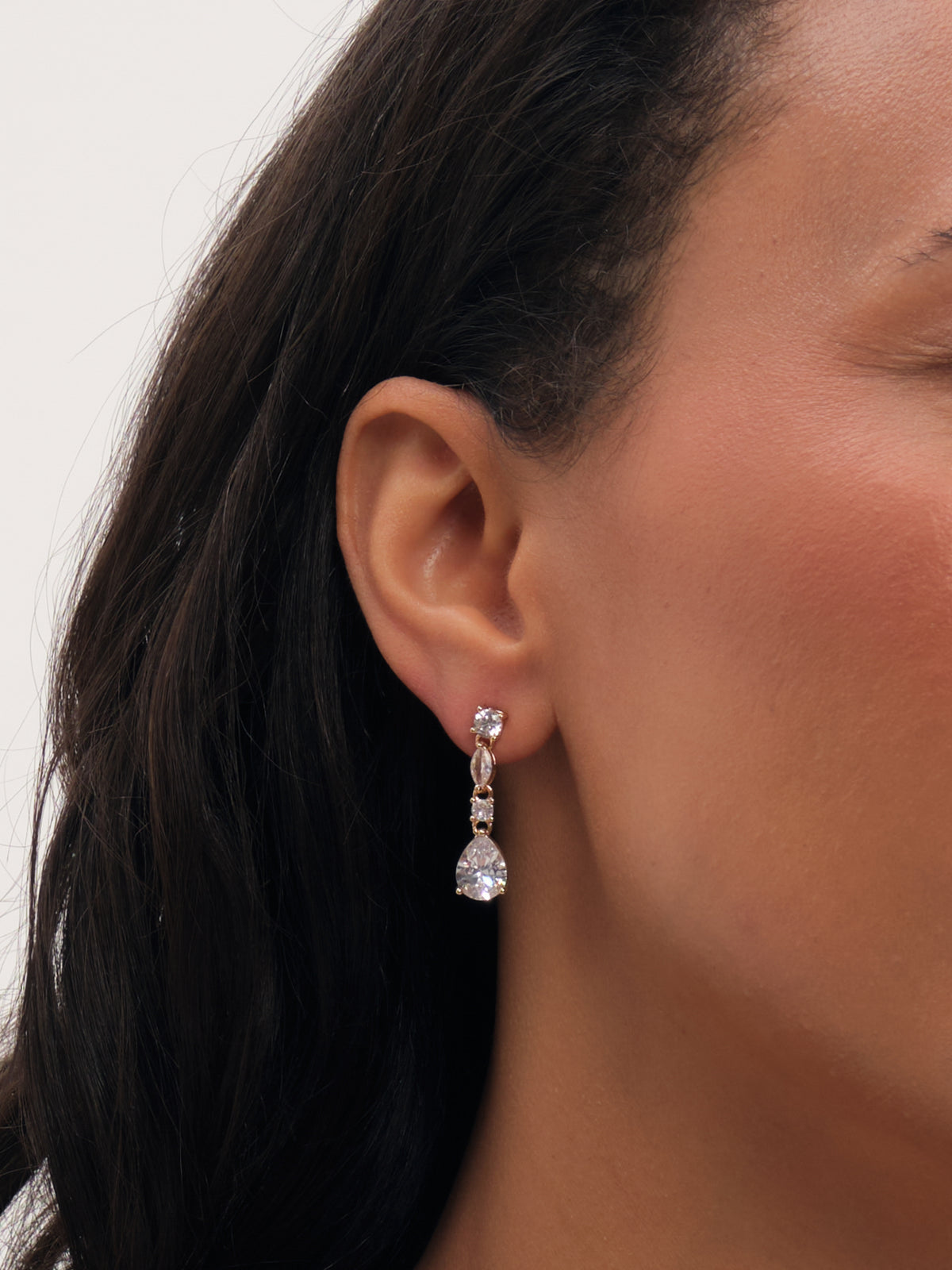 Jon Richard Gold Plated And Crystal Multistone Drop Earrings