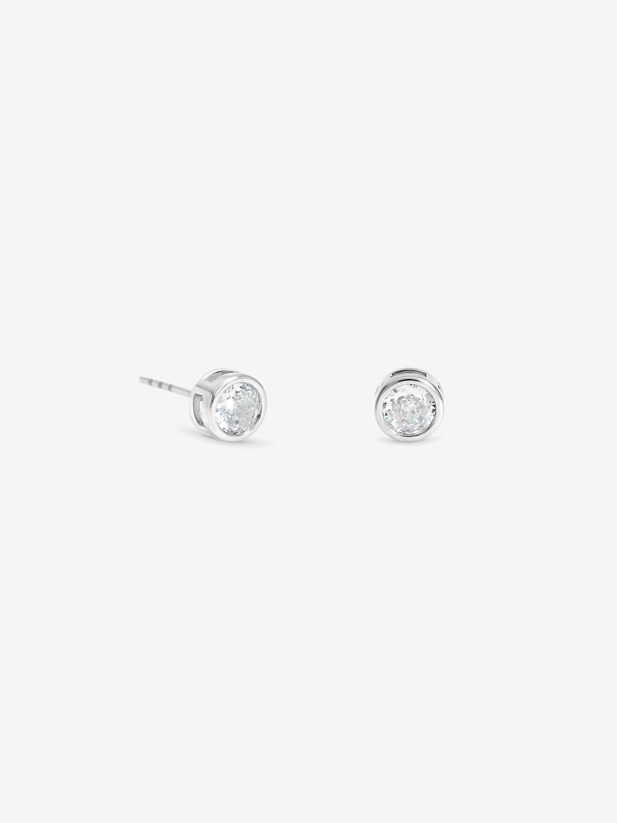 Jon Richard Rhodium Plated And Crystal Small Bezel Stud Earrings