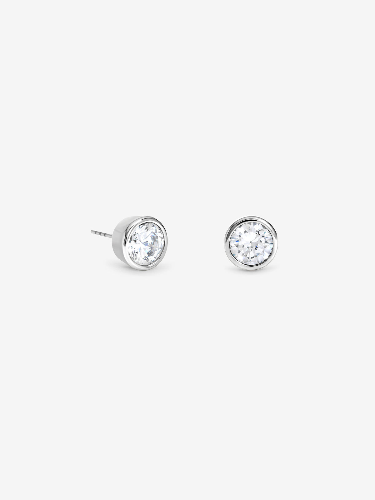 Jon Richard Rhodium Plated And Crystal Large Bezel Earrings