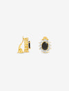 Jon Richard Gold Plated And Jet Vintage Halo Clip Earrings