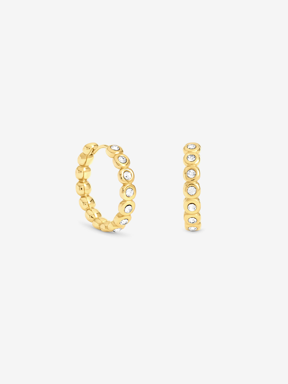 Jon Richard Gold Plated Waterproof Tennis Hoop Earrings