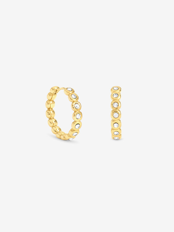 Jon Richard Gold Plated Waterproof Tennis Hoop Earrings