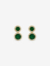 Jon Richard Gold Plated Cubic Zircona Emerald Double Halo Drop Earrings
