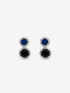 Jon Richard Rhodium Plated Cubic Zircona And Sapphire Double Halo Drop Earrings