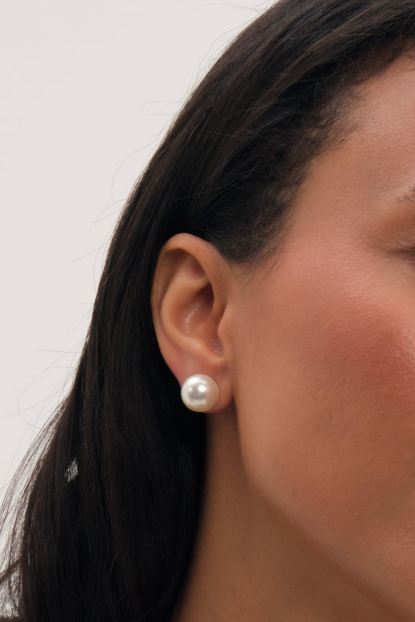 Jon Richard Cream Large 12mm Pearl Earrings