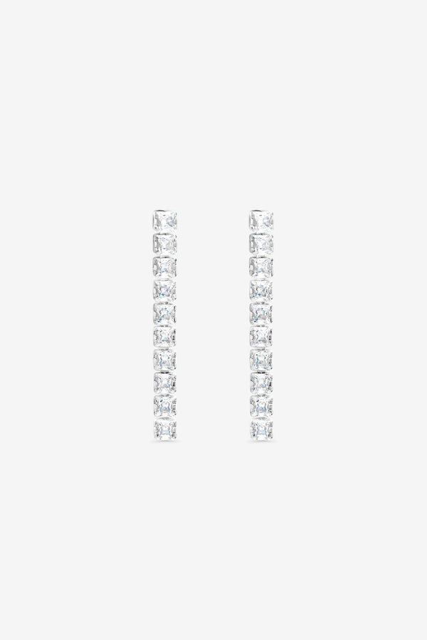 Jon Richard Rhodium Plated And Crystal Drop Earrings