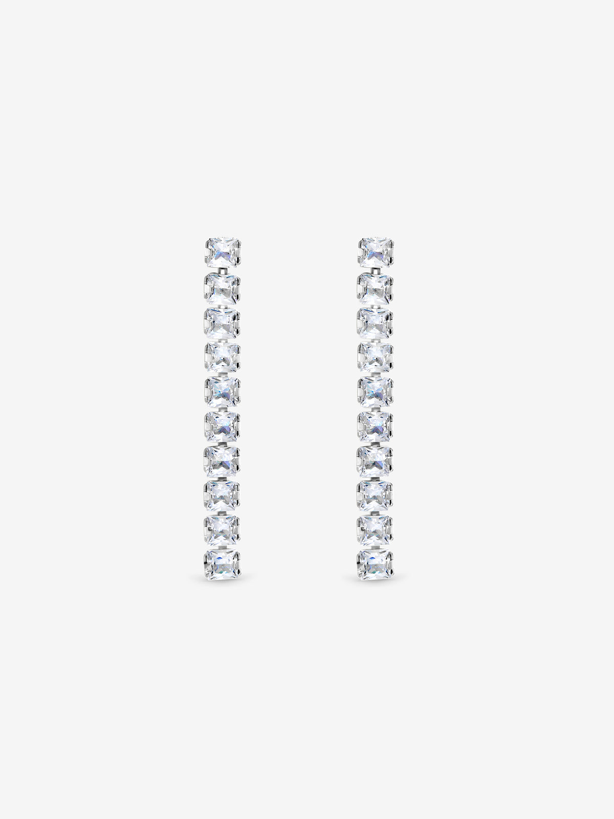 Jon Richard Rhodium Plated Crystal Drop Earrings
