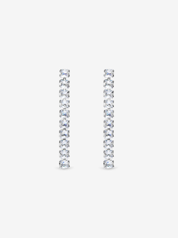 Jon Richard Rhodium Plated Crystal Drop Earrings