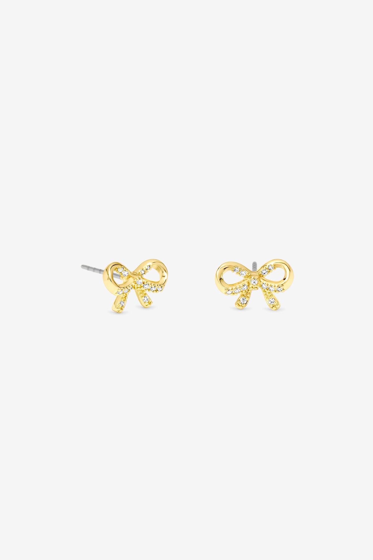 Burgundy Xmas Cracker - Gold Bow Stud Earrings