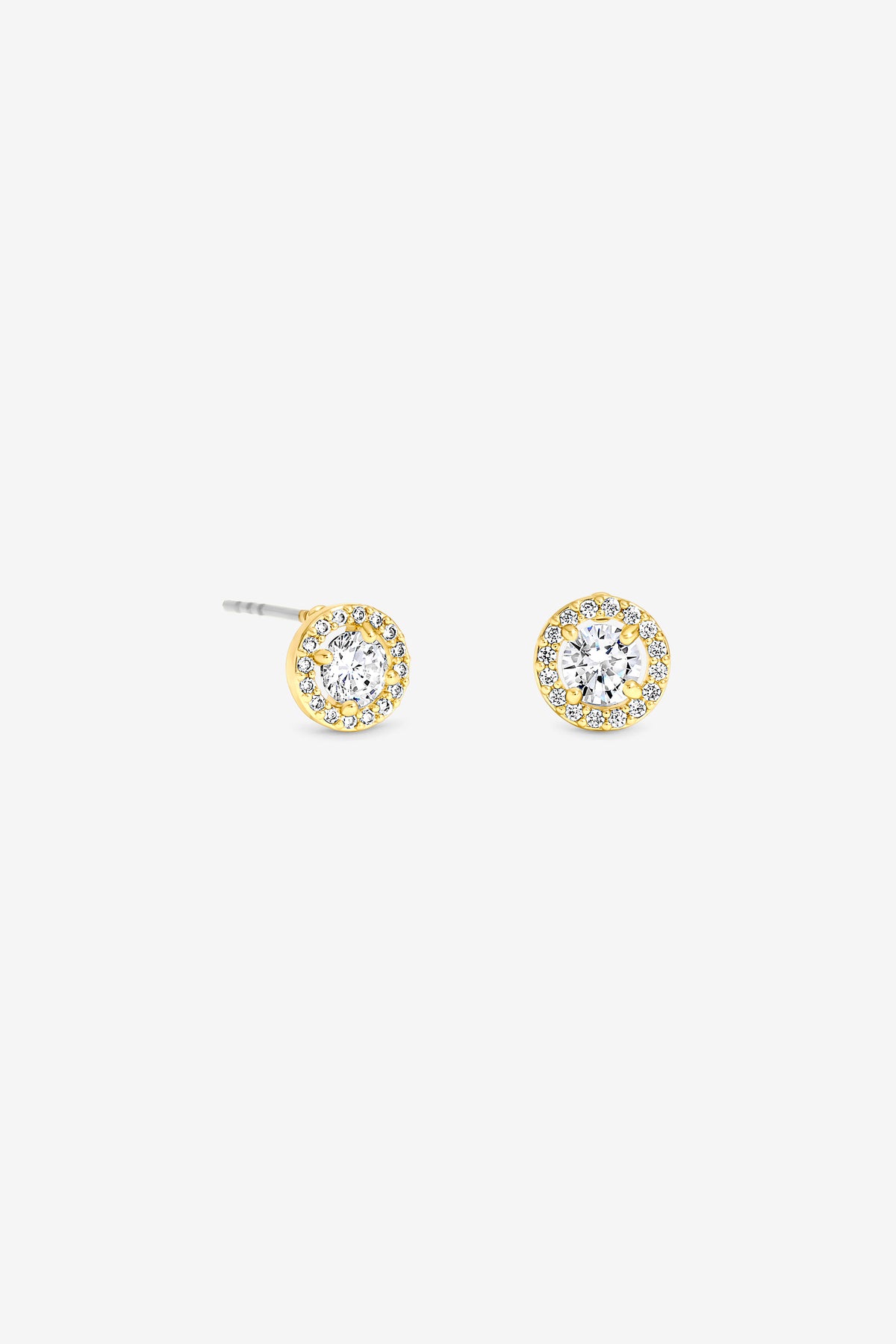 Burgundy Xmas Cracker - Gold Halo Stud Earrings