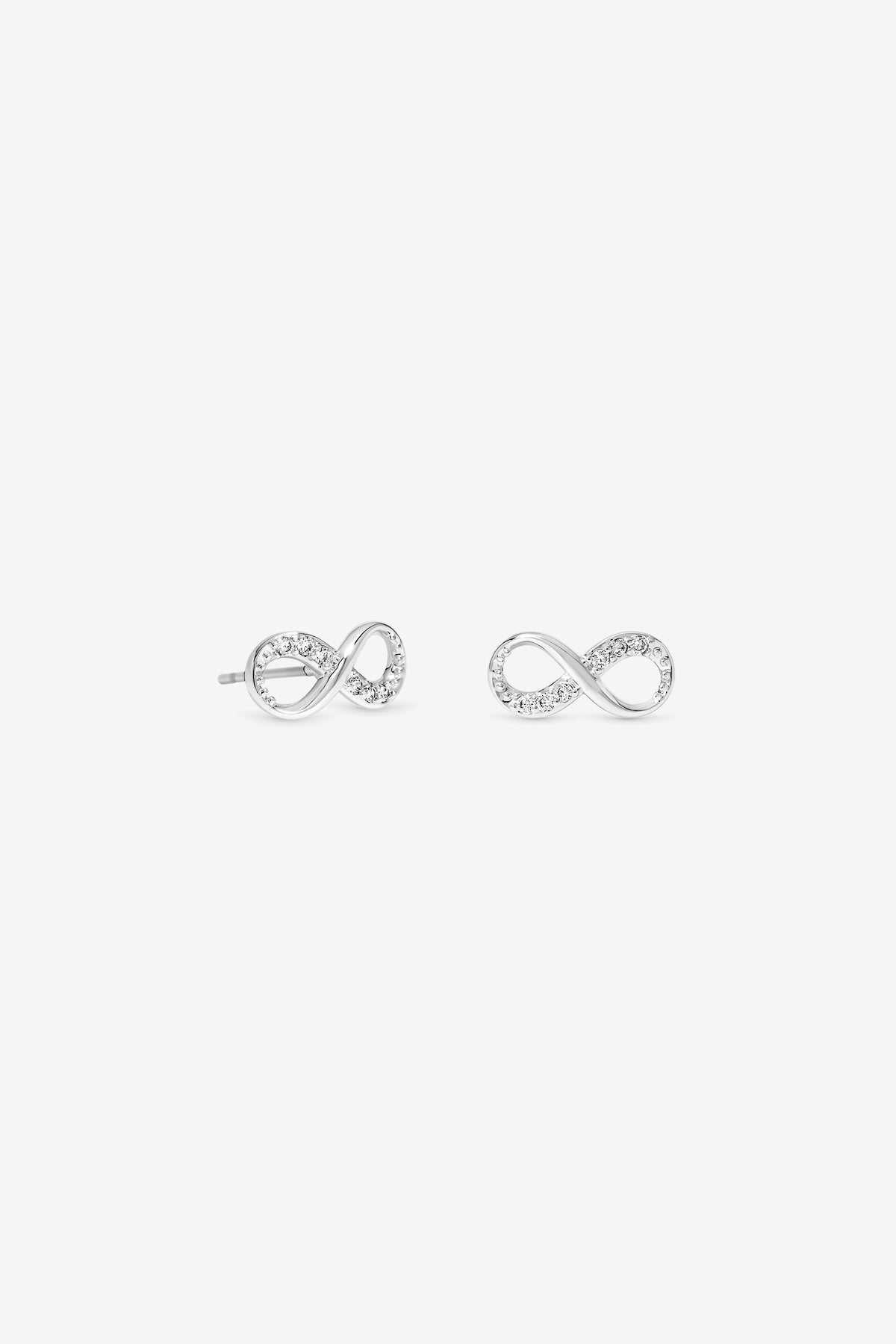 Navy Xmas Cracker - Silver Infinity Stud Earring
