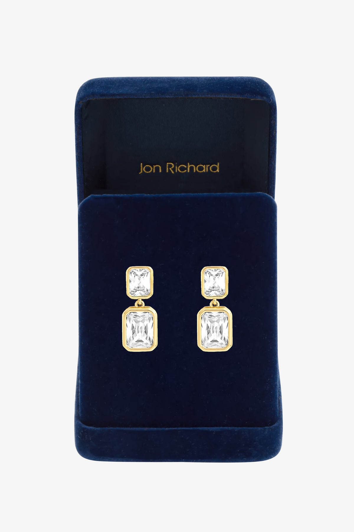 Jon Richard Gold Plated Crystal Double Drop Earrings