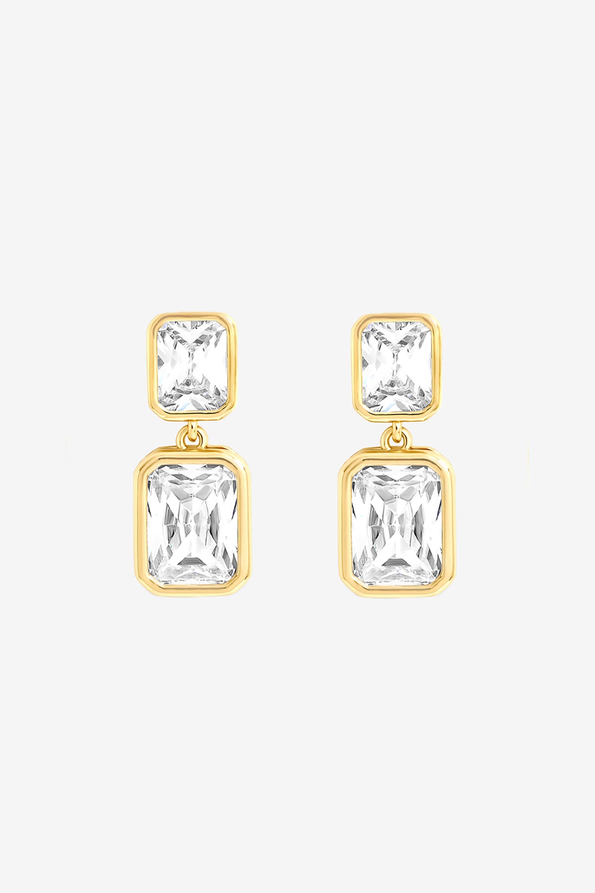 Jon Richard Gold Plated Crystal Double Drop Earrings