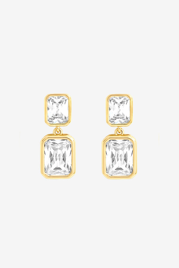 Jon Richard Gold Plated Crystal Double Drop Earrings