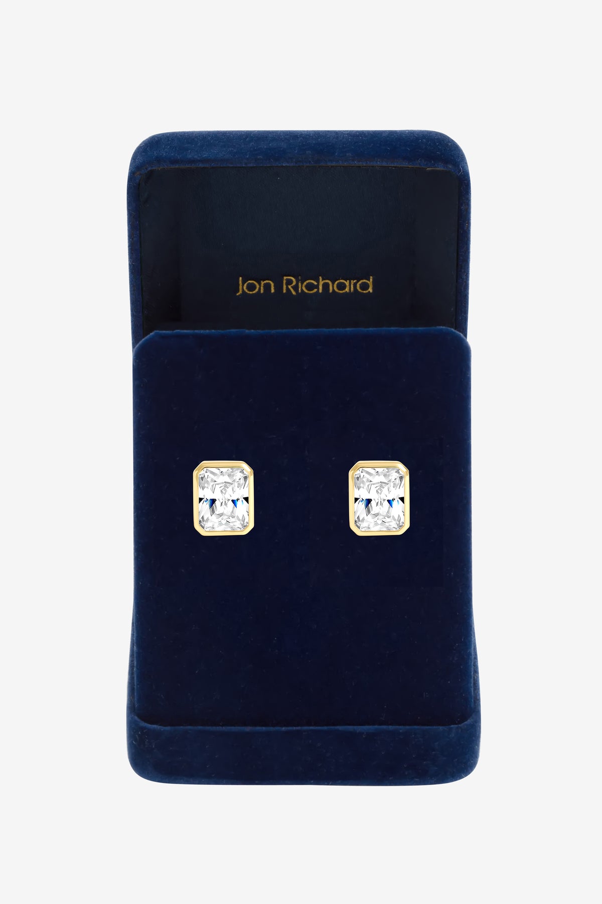 Jon Richard Gold Plated Crystal Square Stud Earrings