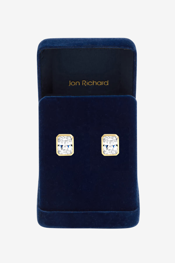 Jon Richard Gold Plated Crystal Square Stud Earrings