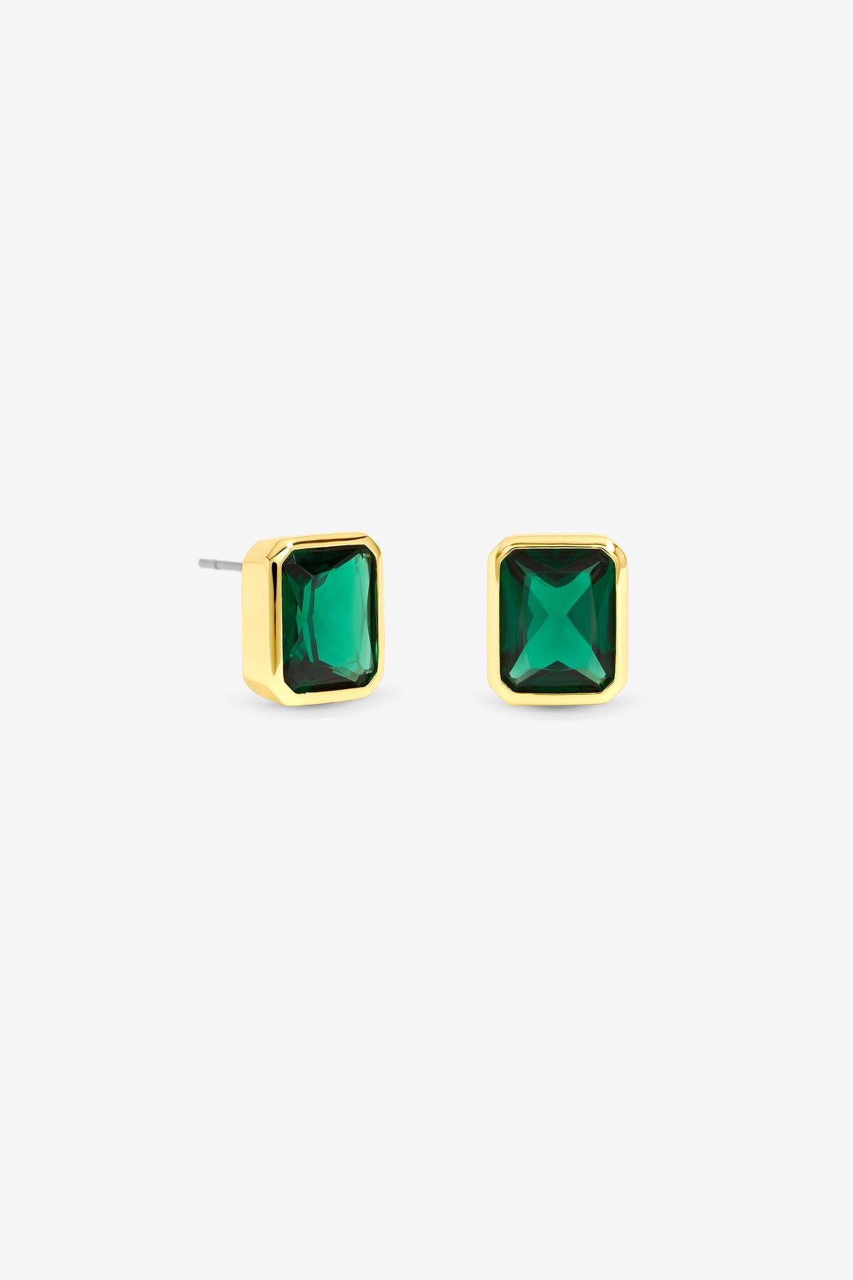 Jon Richard Gold Plated Emerald Stud Earrings