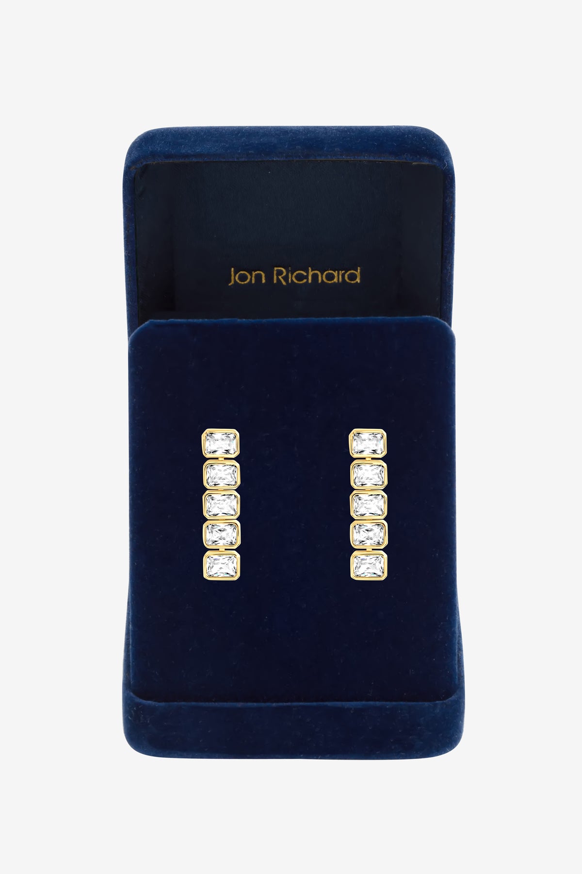 Jon Richard Gold Plate Bezel Drop Earrings