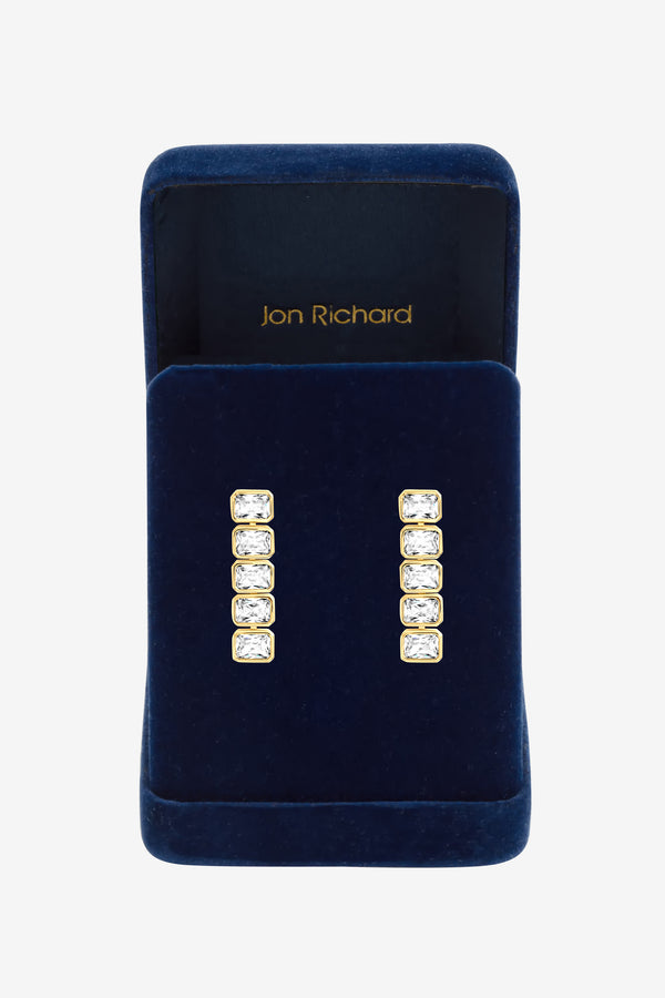 Jon Richard Gold Plate Bezel Drop Earrings