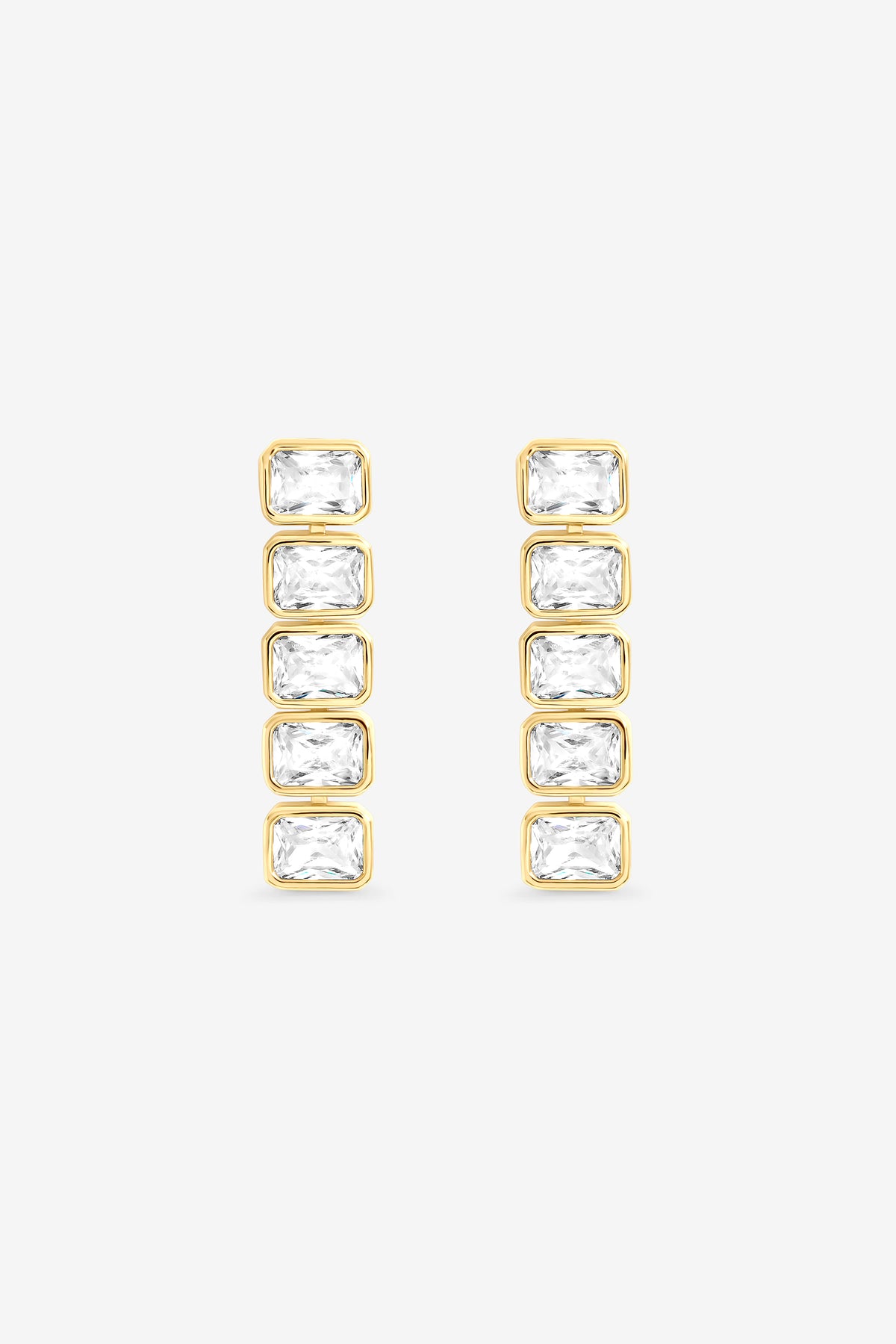 Jon Richard Gold Plate Bezel Drop Earrings