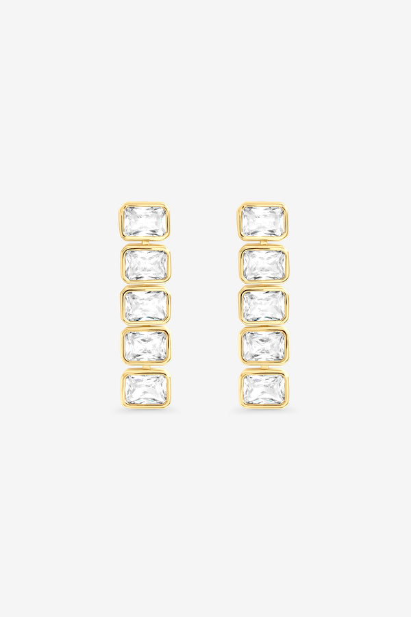 Jon Richard Gold Plate Bezel Drop Earrings